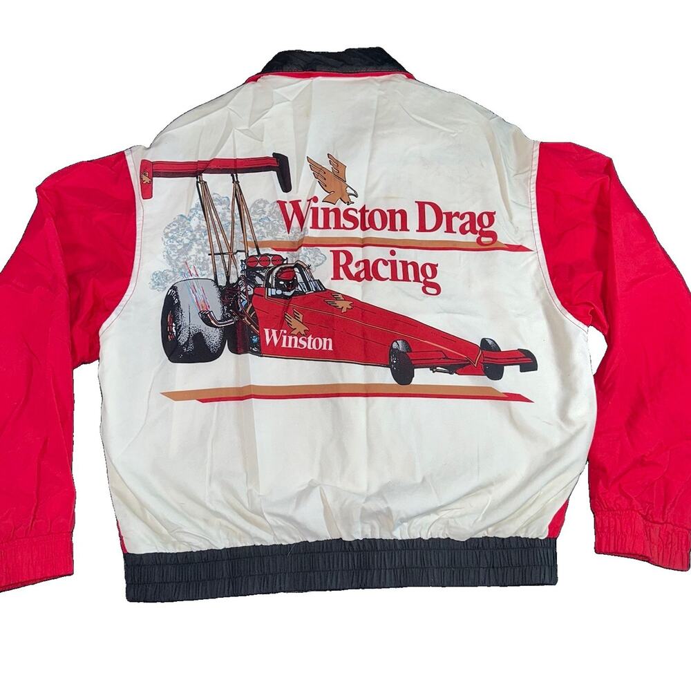 Vintage 80s Winston Drag Racing Jacket Mens L Swingster NHRA Bomber Top Fuel USA